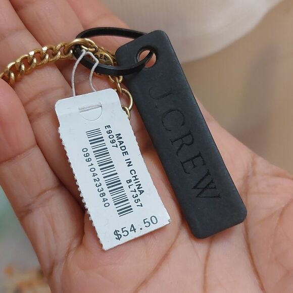 J.crew Blue and Clear Crystals Gold Tone Statement Necklace - Picture 5 of 6